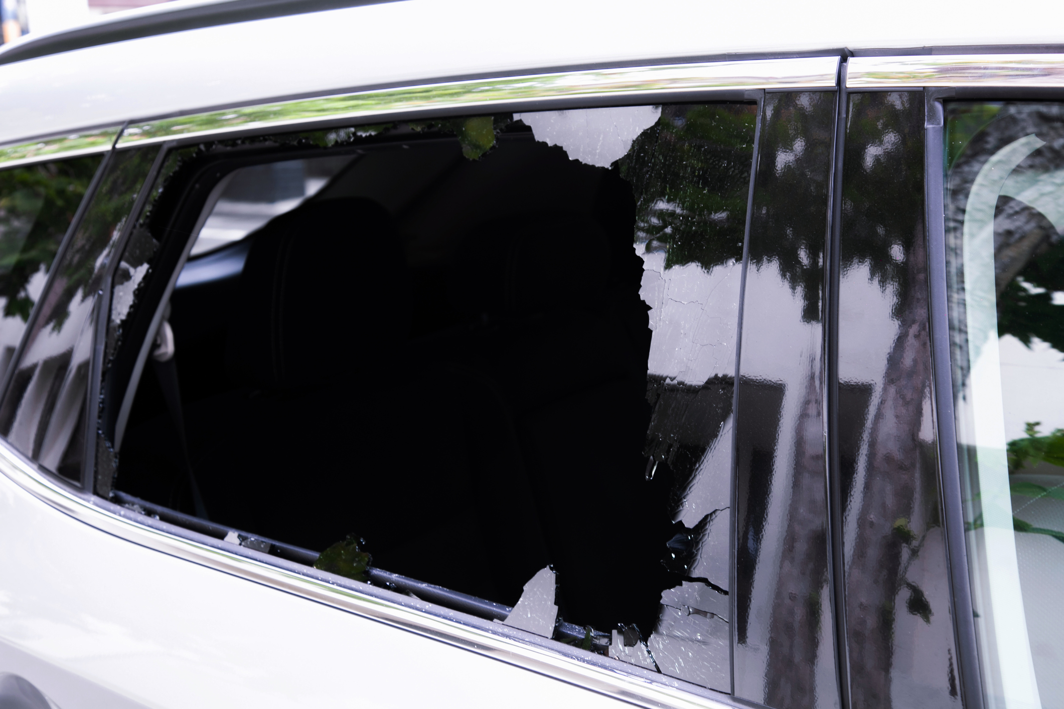 replaced tinted side glass of a car