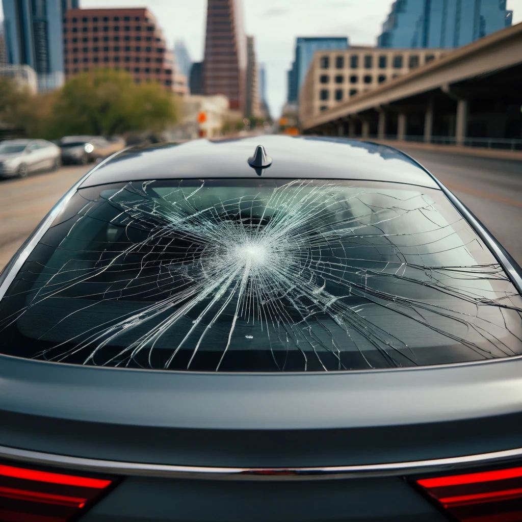 Cracked rear windshield
